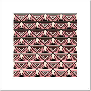 Art Deco Pattern No 76 - Pink - Vintage Geometric Motif Posters and Art